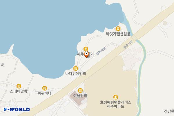 바다위에 펜션 위치 지도 — 제주특별자치도 제주시 애월읍 일주서로 7233-24