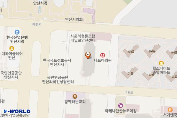 신원프라자뒤 위치 지도 — 경기도 안산시 단원구 고잔동 556-1