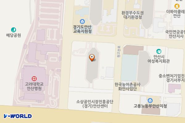 안산상공회의소뒤 위치 지도 — 경기도 안산시 단원구 고잔동 547-1