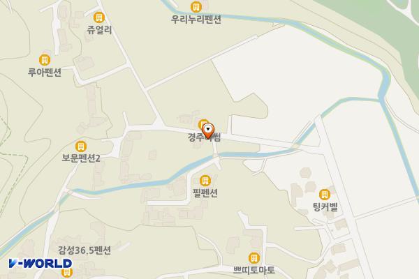 라비앙로즈펜션 위치 지도 — 경상북도 경주시 북군길 121