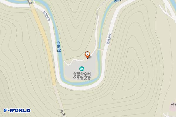 영월약수터캠핑장 위치 지도 — 강원특별자치도 영월군 산솔면 태백산로 1133-7