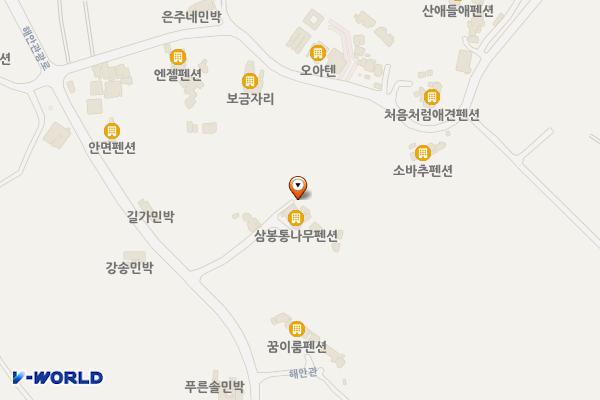 삼봉통나무펜션 위치 지도 — 충청남도 태안군 안면읍 해안관광로 806-12