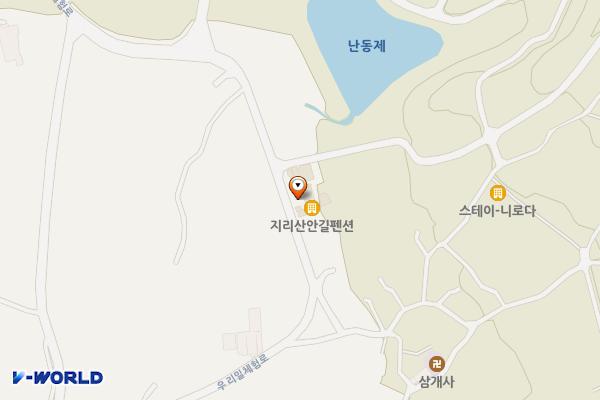지리산에안길펜션 위치 지도 — 전남광주통합특별시 구례군 광의면 우리밀체험로 166