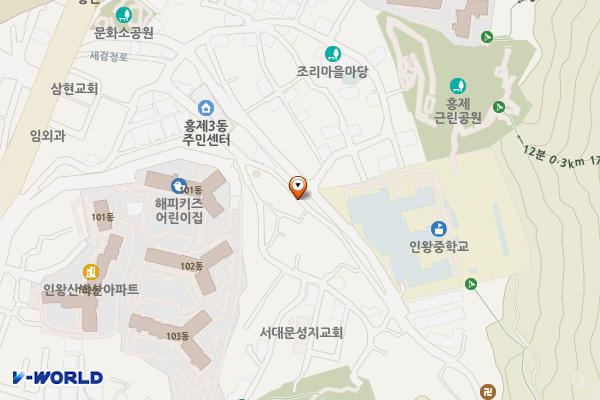 홍제3동 제2공영 위치 지도 — 서울특별시 서대문구 홍제3동 8-173