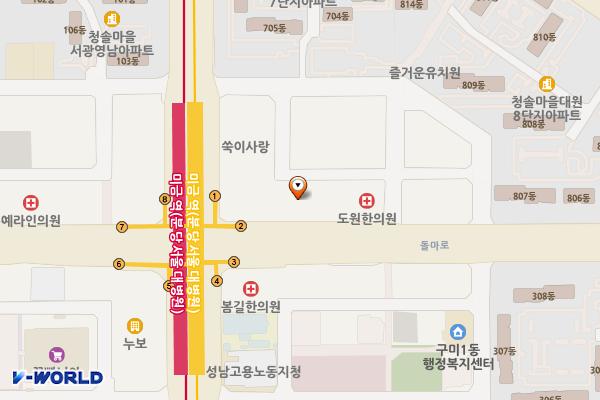 우방코아 위치 지도 — 경기도 성남시 분당구 돌마로 73