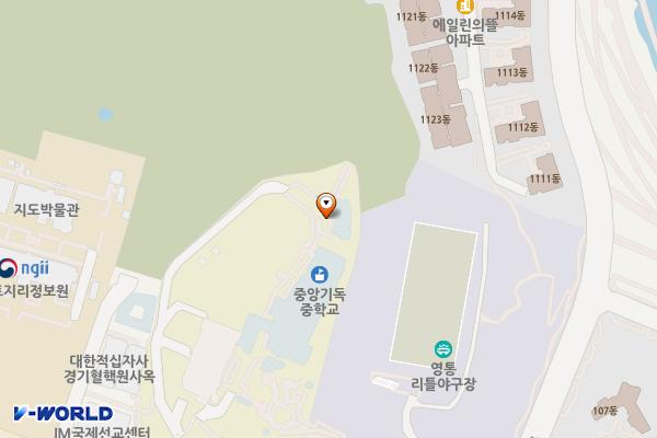 중앙기독학교_HU 위치 지도 — 경기도 수원시 영통구 월드컵로 70