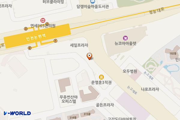 아름다운타워 위치 지도 — 인천광역시 남동구 논고개로 101