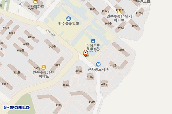 조동초등학교_인천 위치 지도 — 인천광역시 남동구 백범로124번길 164