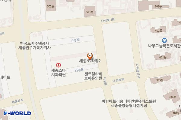 세종엔에스타워2 위치 지도 — 세종특별자치시 나성로 125-4