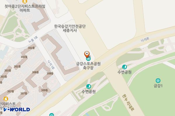 금강프라자 위치 지도 — 세종특별자치시 한누리대로 157