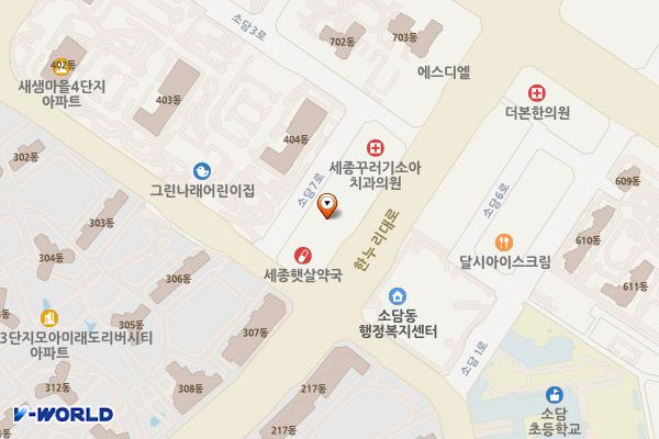 세종사이언스타운 위치 지도 — 세종특별자치시 한누리대로 2018