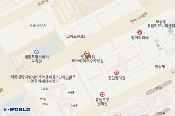 엔젤타워 위치 지도 — 세종특별자치시 한누리대로 2149