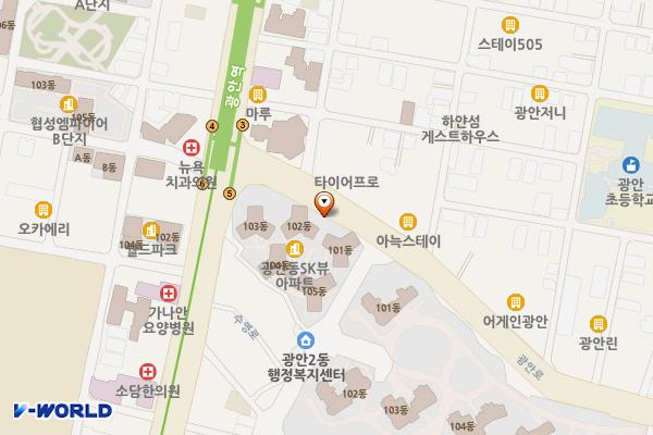 광안동에스케이뷰 위치 지도 — 부산광역시 수영구 광안로 12