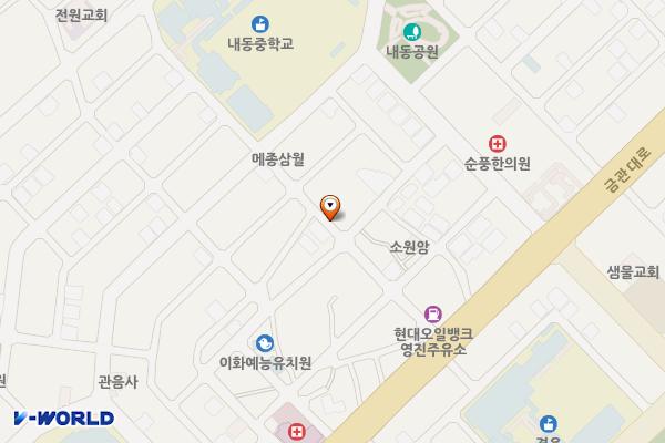 김해 내동중학교 앞 공영주차장 위치 지도 — 경상남도 김해시 금관대로 1281-23
