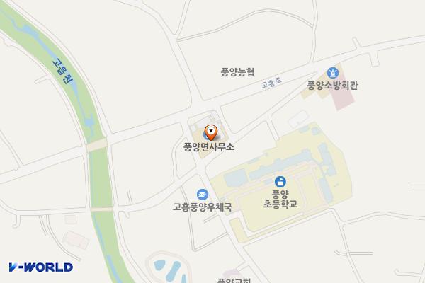 고흥 풍양면사무소 위치 지도 — 전남광주통합특별시 고흥군 풍양면 풍양로 5