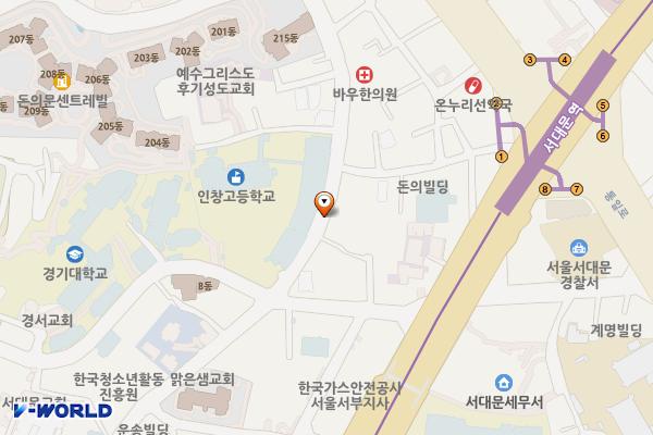충현동 제1공영 위치 지도 — 서울특별시 서대문구 경기대로 72