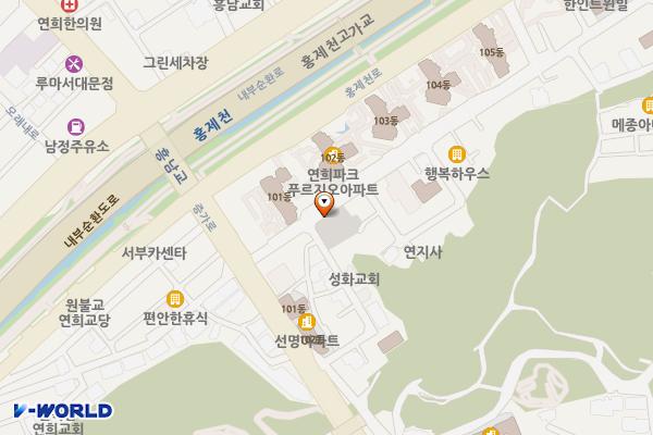 연희동 제6공영 위치 지도 — 서울특별시 서대문구 홍연길16