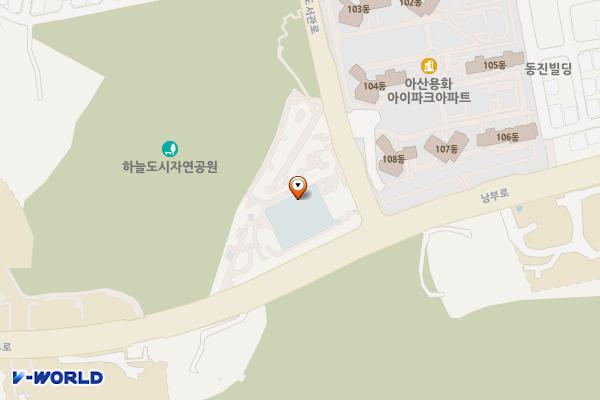 아산 중앙도서관 위치 지도 — 충청남도 아산시 남부로 229
