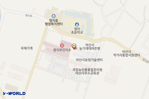 아산 농업기술센터 위치 지도 — 충청남도 아산시 염치읍 염성길 70-30