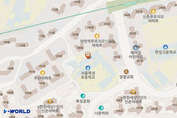 북성초등학교 공영 위치 지도 — 서울특별시 서대문구 북아현로1나길22