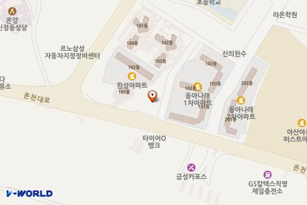 아산 방축동 제4공영주차장 위치 지도 — 충청남도 아산시 온천대로 1317