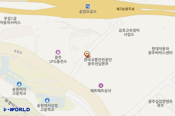 한국교통안전공단 광주자동차검사소 위치 지도 — 전남광주통합특별시 남구 송암로 96