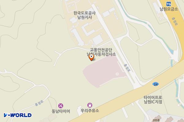 한국교통안전공단 남원자동차검사소 위치 지도 — 전북특별자치도 남원시 충정로 265-15