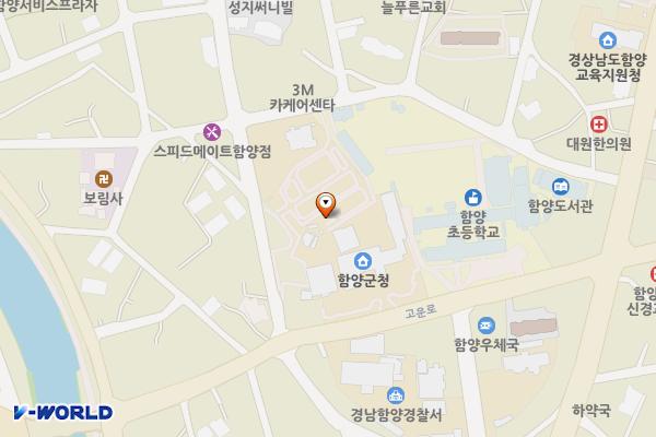 함양군청 주차장 위치 지도 — 경상남도 함양군 함양읍 고운로 35