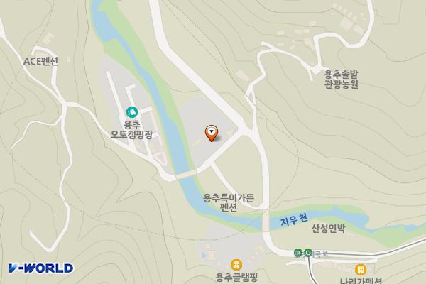 함양 용추오토캠핑장 공영주차장 위치 지도 — 경상남도 함양군 안의면 용추계곡로 491-12