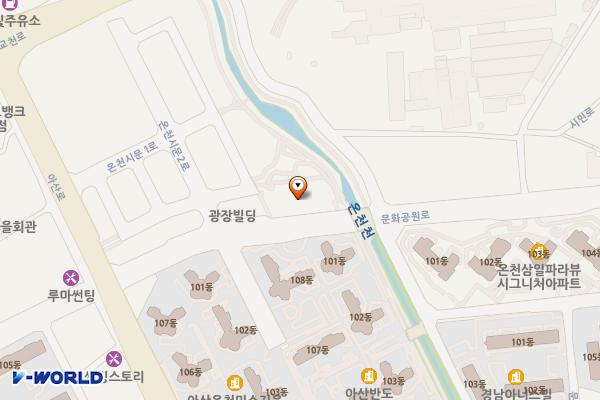 아산 온천동 제1공영주차장 위치 지도 — 충청남도 아산시 온천동 1926