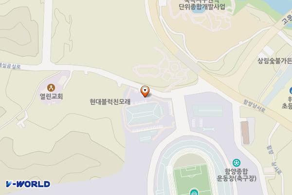 함양 스포츠파크(고운체육관) 위치 지도 — 경상남도 함양군 함양읍 대실곰실로 13