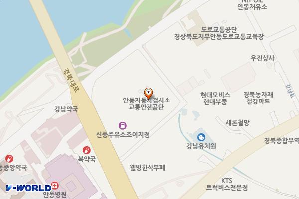 한국교통안전공단 안동자동차검사소 위치 지도 — 경상북도 안동시 수상동 590-41 교통안전공단 안동검사소