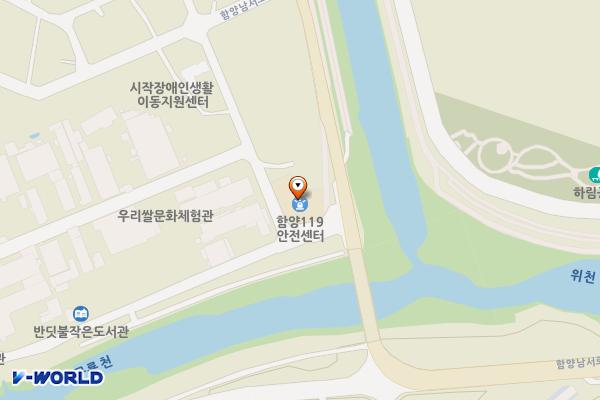함양소방서 119구조대 위치 지도 — 경상남도 함양군 함양읍 인당강변길 58