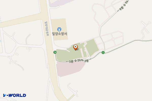 밀양 공설화장시설 위치 지도 — 경상남도 밀양시 북성로7길 59