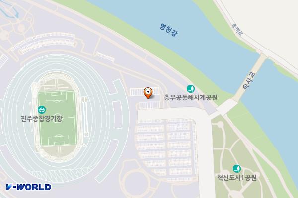 진주종합경기장 4주차장 위치 지도 — 경상남도 진주시 동진로 415