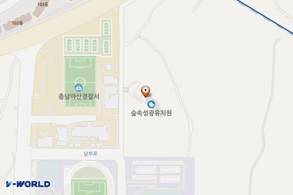 아산 이순신종합운동장 주차장 위치 지도 — 충청남도 아산시 남부로 370-24