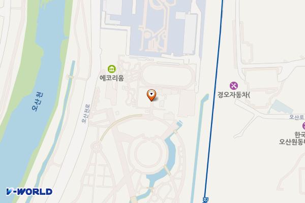 오산시 맑음터공원 주차장 위치 지도 — 경기도 오산시 오산천로 52