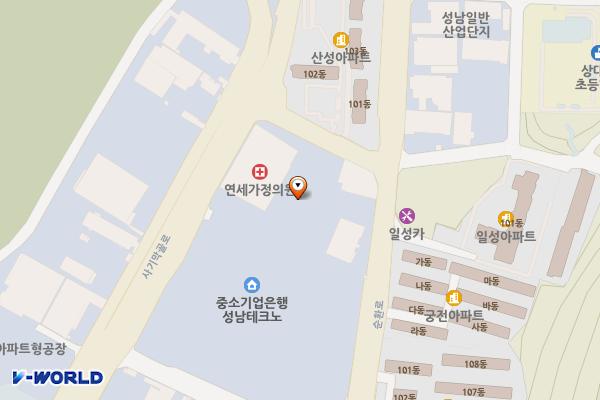 한국교통안전공단 성남자동차검사소 위치 지도 — 경기도 성남시 중원구 사기막골로148번길 8