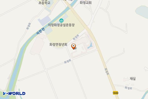 의령 화정복합문화센터 위치 지도 — 경상남도 의령군 화정면 화정로 332