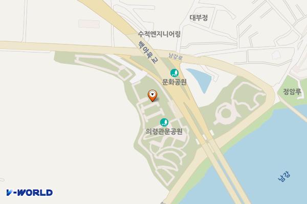 의령관문공원 위치 지도 — 경상남도 의령군 의령읍 남강로 687