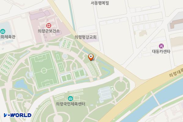 의령 국민체육센터 위치 지도 — 경상남도 의령군 의령읍 의병로8길 44