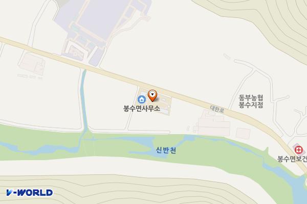의령 봉수면사무소 위치 지도 — 경상남도 의령군 봉수면 대한로 1188