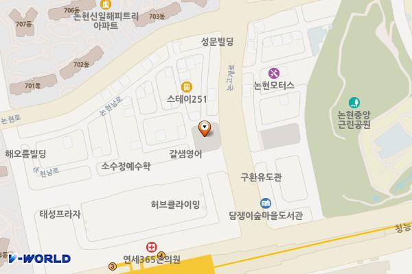 논현택지5 위치 지도 — 인천광역시 남동구 논고개로 124번길