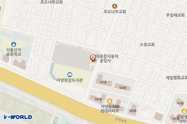 광진 자양유수지 공영주차장 위치 지도 — 서울특별시 광진구 뚝섬로52길 58