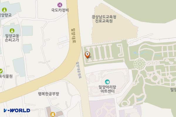 밀양 아리랑아트센터 위치 지도 — 경상남도 밀양시 밀양대공원로 112