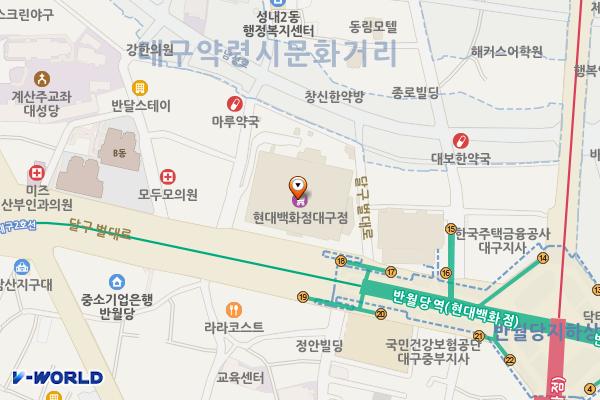 현대백화점 더현대 대구 위치 지도 — 대구광역시 중구 달구벌대로 2077