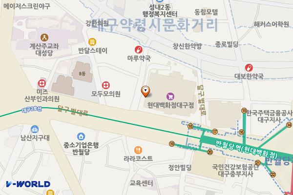 현대백화점 더현대 대구 위치 지도 — 대구광역시 중구 달구벌대로 2077