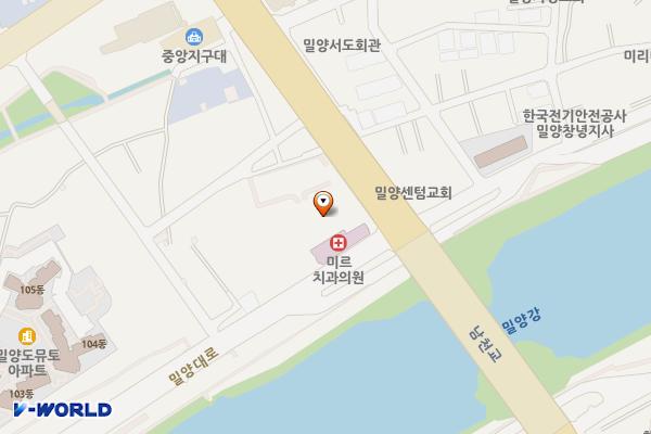 밀양 문화원 인근주차장 위치 지도 — 경상남도 밀양시 밀양대로 1857