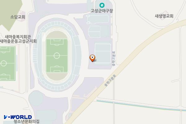 고성 반다비체육문화센터 위치 지도 — 경상남도 고성군 고성읍 송학고분로 195