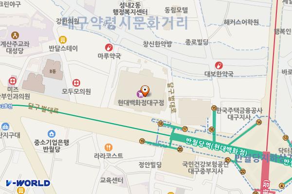 현대백화점 더현대 대구 위치 지도 — 대구광역시 중구 달구벌대로 2077